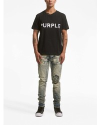 purple brand Distressed Effect Low Rise Jeans