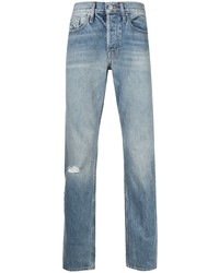 Frame Distressed Effect Mid Rise Straight Jeans