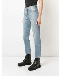 R13 Distressed Girlfriend Jeans