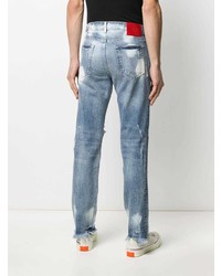 424 Distressed Mid Rise Straight Jeans