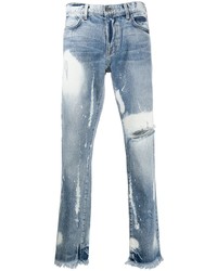 424 Distressed Mid Rise Straight Jeans