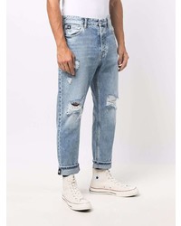 Calvin Klein Jeans Distressed Mid Rise Straight Leg Jeans