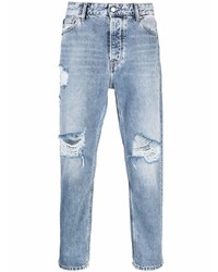 Calvin Klein Jeans Distressed Mid Rise Straight Leg Jeans