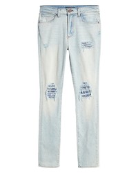 Monfrere Distressed Paisley Patch Skinny Jeans In Noho Light Vintage At Nordstrom