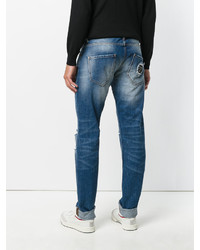 Philipp Plein Distressed Roll Up Jeans