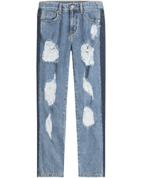 Sjyp Distressed Sid Straight Leg Jeans With Cropped Ankle