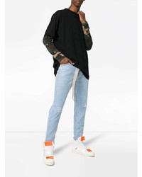 Off-White Distressed Slim Fit Jeans