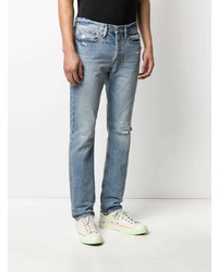 Frame Distressed Slim Fit Jeans