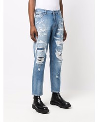 Dolce & Gabbana Distressed Straight Leg Jeans