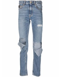 VERSACE JEANS COUTURE Distressed Straight Leg Jeans