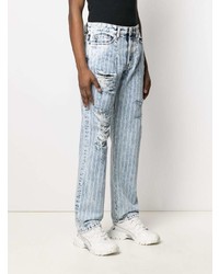 Just Cavalli Distressed Stripe Print Jeans