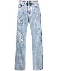 Just Cavalli Distressed Stripe Print Jeans