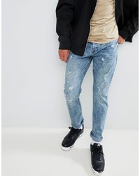 ONLY & SONS Distressed Tapered Fit Jeans Denim
