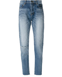 Saint Laurent Distressed Tapered Fit Jeans