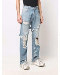 Just Cavalli Distressed Wide Leg Jeans