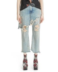 R13 Double Classic Ripped Crop Jeans