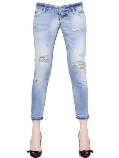 light blue ripped denim jeans