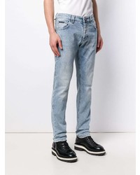 Philipp Plein Faded Distressed Slim Jeans