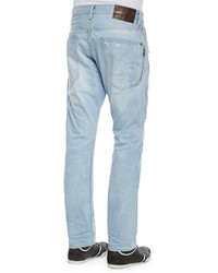 G Star G Star Tapered Denim Jeans With Destroyed Detail Light Blue