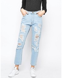 Good Vibes Bad Daze Ripped High Waisted Slim Jeans