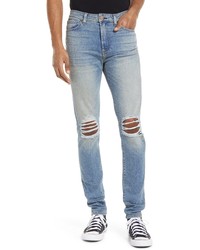 Monfrere Greyson Distressed Mid Rise Stretch Skinny Jeans In Distressed Prague At Nordstrom