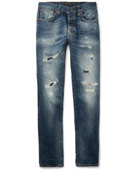 Nudie Jeans Grim Tim Distressed Organic Denim Jeans