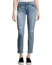 7 For All Mankind Gwenevere Destroyed Ankle Jeans Light Blue