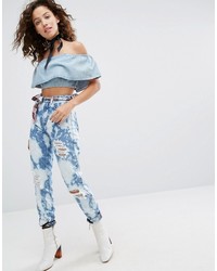 House of Holland H By Henry Holland H By Henry Holland Bleached Distressed Jeans