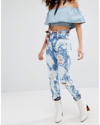 House of Holland H By Henry Holland H By Henry Holland Bleached Distressed Jeans
