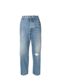 Levi's High Rise Cropped Ripped Jeans