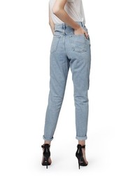Topshop High Rise Ripped Mom Jeans