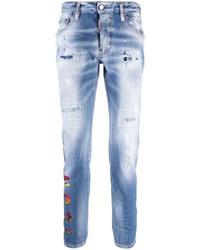 DSQUARED2 Icon Printed Slim Cut Jeans