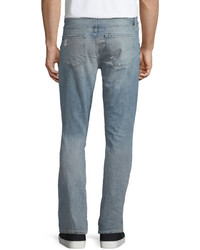 J Brand Jeans Tyler Deconstructed Slim Denim Jeans Light Blue