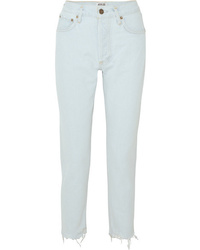 Agolde Jamie Distressed Cropped High Rise Straight Leg Jeans