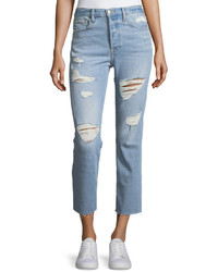 Frame Le Original High Rise Distressed Cropped Jeans