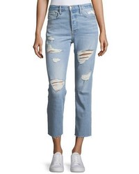Frame Le Original High Rise Distressed Cropped Jeans