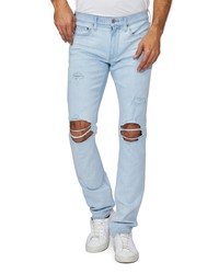 Paige Lennox Ripped Slim Straight Leg Jeans In Bobby Destructed At Nordstrom