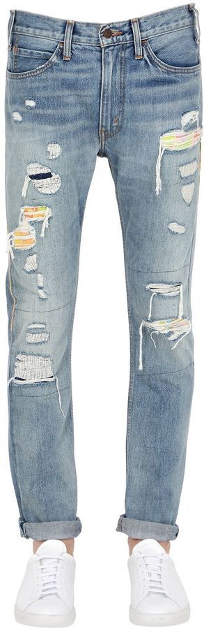 Levi’s 505 denim jeans size 33 x 30 distress destroyed blood stains  splatters K4