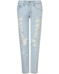 AG Jeans Light Blue Distressed Ripped Jeans
