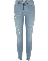 River Island Light Blue Ripped Molly Jeggings