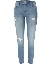 River Island Light Blue Ripped Relaxed Skinny Alannah Jean