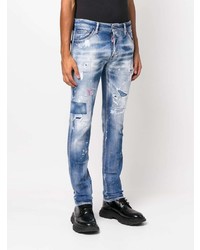 DSQUARED2 Logo Embroidered Slim Cut Jeans