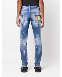 DSQUARED2 Logo Embroidered Slim Cut Jeans