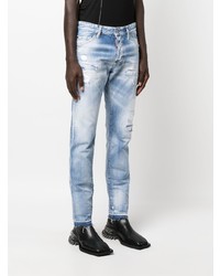 DSQUARED2 Logo Patch Distressed Washed Jeans