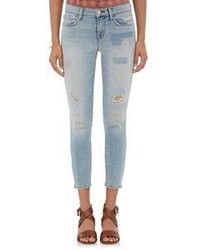 J Brand Low Rise Crop Skinny Jeans Colorless