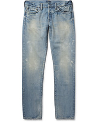 Simon Miller M001 Slim Fit Tapered Distressed Selvedge Denim Jeans