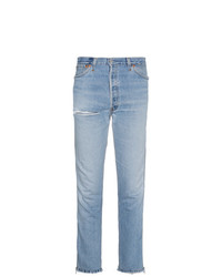 RE/DONE Mid Rise Ankle Zip Slim Jeans