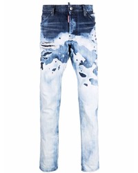 DSQUARED2 Mid Rise Distressed Straight Leg Jeans
