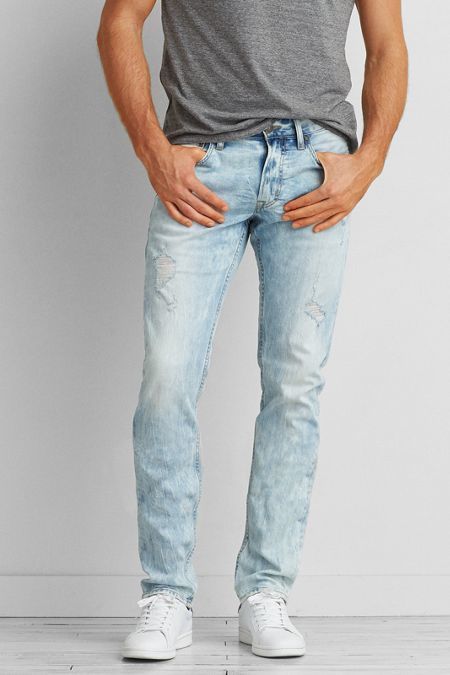 black ripped jeans american eagle mens