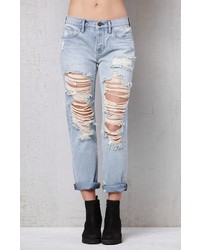 Pacsun Thrashed Wash Ripped Boyfriend Jeans